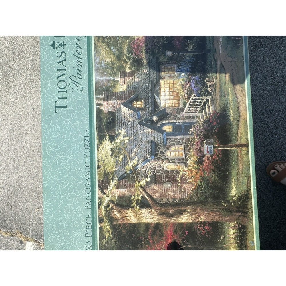 Thomas Kinkade Painter of Light 700 Piece Puzzle Hometown Lake 34"x12" SEALED - Picture 5 of 7